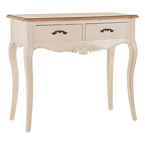 Consola cabriolé Tallada Beige y Natural de Madera de 90x43x79 cm - LOLAhome