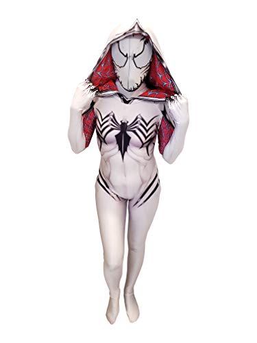 Cosplay Life Gwen Stacy Gwenom Disfraz de Lycra Body Lentes de simbionte de superhéroe de Halloween - Multicolor - Grande