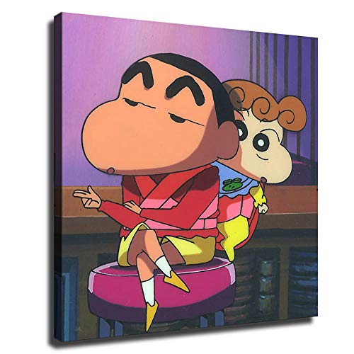 Crayon Shin-chan ainime - Lienzo decorativo (marco interior o sin marco), Como se muestra en las imágenes., 20X20cm No Frame