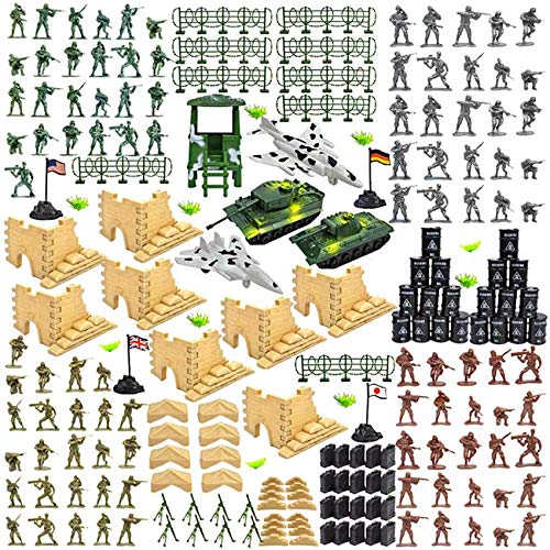 Cubo De Grupo De Batalla Militar, 250 Piezas De Plástico Para Hombres Del Ejército, Juguetes Para Niños De La Segunda Guerra Mundial, Soldado De Juguete Militar, Figuras De Acción, Campo De Batalla, B