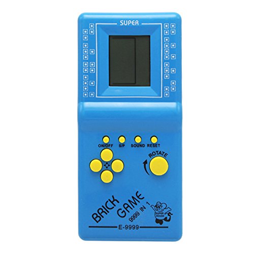 CZT Retro portátil ladrillo Handheld juego de ladrillos Consola de Juegos Kids Electronic ladrillo GamesToys Built-in 23 Juegos (Blue)