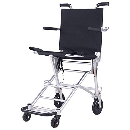 D-Q Ultra silla de ruedas ligera plegable Sólo 6,2 kg delantero Freno de mano for mayores, discapacitados, personas de movilidad reducida con silla de ruedas Usuarios Con seguridad del cinturón de seg