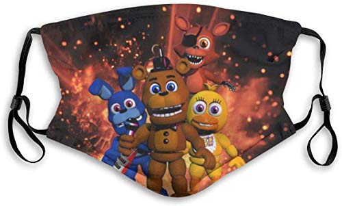 DearLord Ghuiff Filtres d'inserción de foulard réutilisables coupe-vent, FNAF World Freddy Psy-chédélique scène affiche anti-fumée pou.