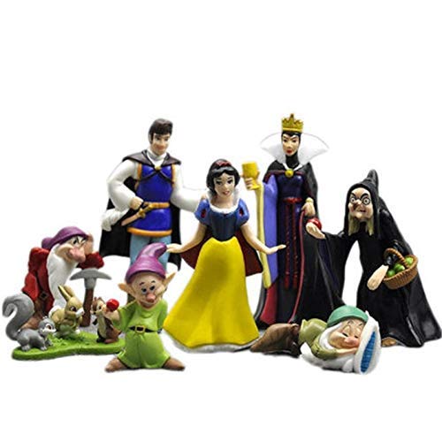 Decoración juguete 8pcs / juegos de Disney Blancanieves y el Príncipe enanos bruja muñeca de cumpleaños Pastel horneado Escritorio Decoración figura de acción de juguete estatua los 7 enanitos XINRUIB