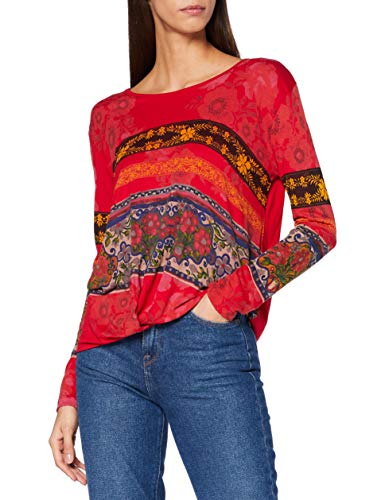 Desigual TS_YESS Camiseta, Rojo, XXL para Mujer