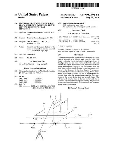 Dimension measuring system using track reference targets to define left and right top-of-rail elevations: United States Patent 9982992 (English Edition)