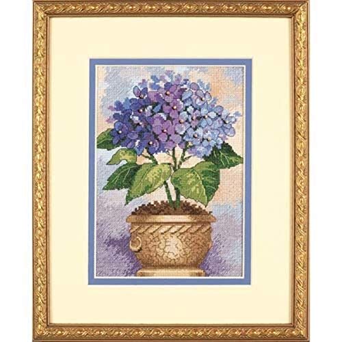 DIMENSIONS Collezione Gold Petite ortensie In Fiore contato Cross Stit-5"X 7"