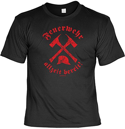 Divertido Sprüche Camiseta de bomberos – Siempre listos., color negro, hombre mujer, negro, 60