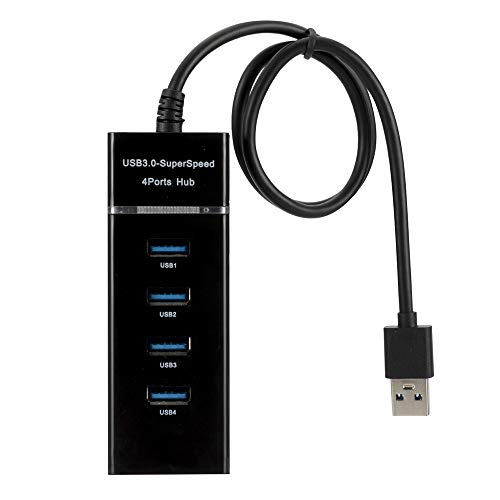 Docooler Hub USB Alta Velocidad de 4 Puertos USB 3.0 Multi HUB Splitter Expansión para PC de Escritorio Adaptador para computadora portátil HUB USB-Negro