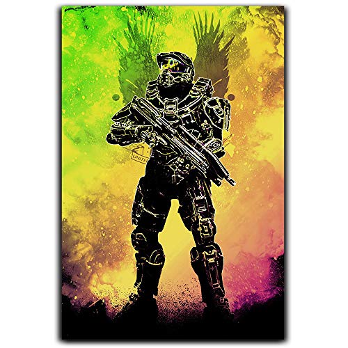 DRAGON VINES Halo Infinite Game Character - Póster de lienzo con impresión 3D para sala de estar, Soul of Heroes Soul of the Master Halo Master Chief Collection 40,6 x 60,9 cm