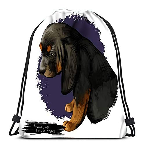 Drawstring Backpack Bags Bruno Jura Hound Puppy Doggy Swiss French Dog Bred For Hunting Pet Animal with Folding Cinch Bag Bags