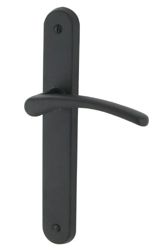 DT 2000 701910 - Tirador para puerta sobre placa cluses (aluminio mate, acero, sin ojo), color negro
