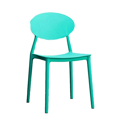 DX Silla, sin apoyabrazos Cuerpo de la Silla Moldeado integralmente Silla Perezosa Aplicación en múltiples escenarios Hogar Sala de Estar/Comedor 10 Colores Azul-Verde