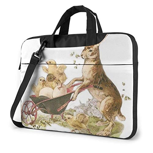 Easter Rabbit Chicks Ligero Impermeable Laptop Notebook Mochila de Hombro Bolsa Maletín Messenger con Correa 15.6 Pulgadas