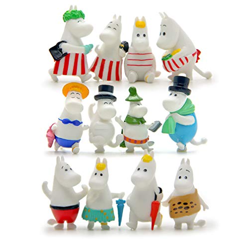 EASTVAPS Tamaño de la Chinchilla: 12 Piezas Moomin Figura DIY muñeca de jardinería; Peso 45g