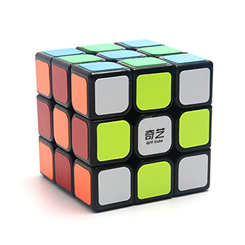 EasyGame-Qiyi Warrior W 3x3 Speed Cube Stickerless Magic Cube Rompecabezas (Negro)