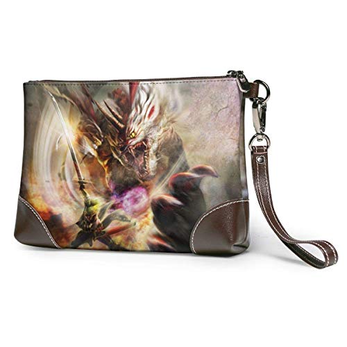 EDFG Toukiden Kiwami Bolso de mano de cuero con cremallera Cartera de mano Bolso de mano para mujer Monederos