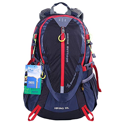 EGOGO 30L al Aire Libre Ciclismo Senderismo Mochila Resistente al Agua Corriendo Mochila Camping con Lluvia Cubierta S2310 (Negro)