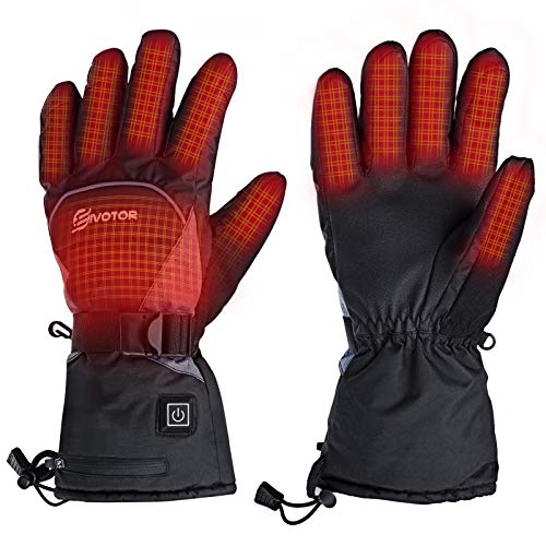 EIVOTOR Guantes Calefactores, Guantes Calefactores Eléctricos Recargables, Guantes de Invierno Impermeables, con Función de Pantalla Táctil, Aptos para Motos, Bicicletas,Caza, Esquí ，Senderismo (XL)