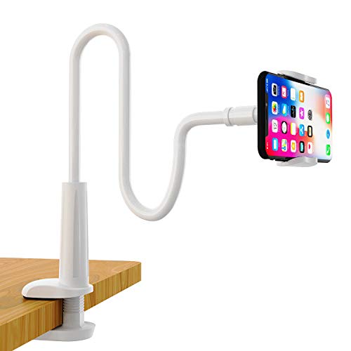 Enllonish Soporte Móvil, Universal Soporte para Teléfono con Cuello de Cisne Soporte para iPhone 11 XS MAX XR X 8 7 6 Plus 5 4, Huawei, Samsung S10 S9 Smartphone Móvil - Blanco