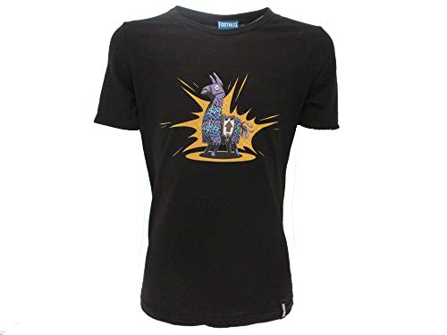 Epic Games - Camiseta original de Fortnite para niño, con hoja de hoja, color negro Negro 13-14 Años