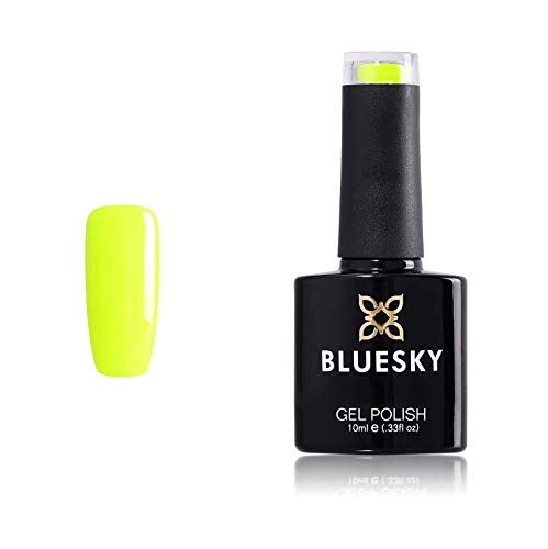 Esmalte de uñas en gel amarillo neón Bluesky número 34,10 ml