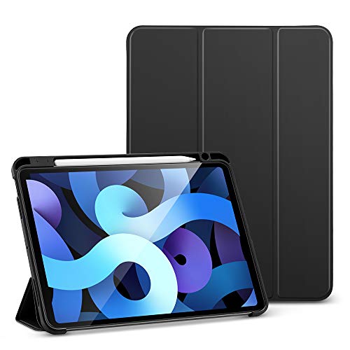 ESR Funda Folio para iPad Air 4 (2020) 10,9 Pulgadas [Soporte Pencil] [Funda Blanda Flexible] [Diseño Tríptico] Serie Rebound - Negro