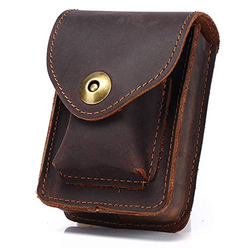 Estuche Cigarrillos Portátil Hombres Paquete Cigarrillos Hecho A Mano Cinturón Portátil Bolsillos Retro Hombres Estuche Cigarrillos Portátil Cuero Genuino, B