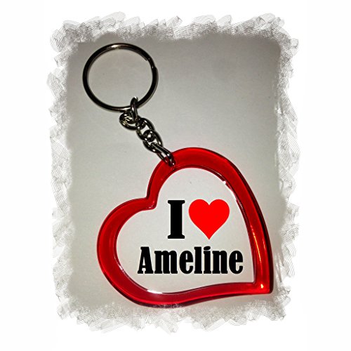 EXCLUSIVO: Llavero del corazón "I Love Ameline" , una gran idea para un regalo para su pareja, familiares y muchos más! - socios remolques, encantos encantos mochila, bolso, encantos del amor, te, amigos, amantes del amor, accesorio, Amo, Made in Germany.