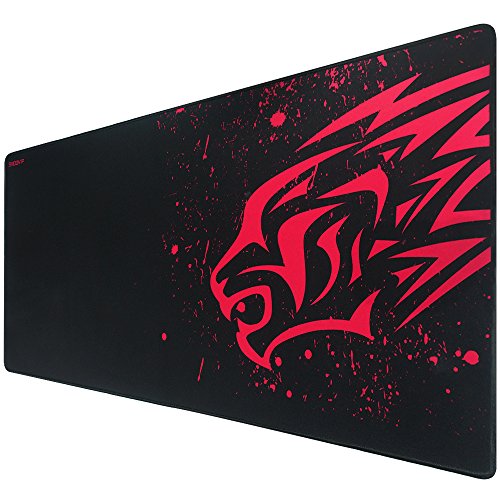 EXCO Mousepad XXL Gaming 900 * 400 * 2 mm, borde cosido, base de goma antideslizante, compatible con láser y ratón óptico