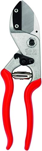 FELCO 11510057 11510057-Podadera Yunque Recto Standard 1 Mano hasta 25 mm 31, Silver/Red, 35x15x5 cm