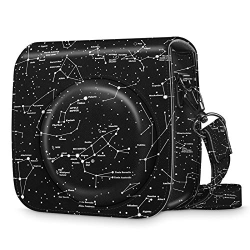 Fintie Funda para Fujifilm Instax Mini 9 / Mini 8+ / Mini 8 - Bolsa Protectora para Cámara Instantánea Cuero Sintético de Primera Calidad con Correa Desmontable, Constelación