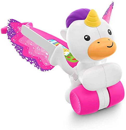 Fisher-Price- Dream Land Push Unicorn, Multicolor (Mattel GJD74)