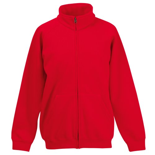 Fruit of the Loom - Chaquetilla de chándal de Poli-algodón Unisex para niños (5-6 años/Rojo)