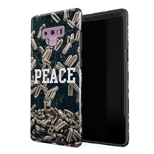 Funda Para Samsung Galaxy Note 9 Peace And War Marble & Golden Military Weapon Bullets Pattern, Resistente a los Golpes, Carcasa Dura de PC de 2 Capas + Funda Protectora de Diseño Híbrido de TPU