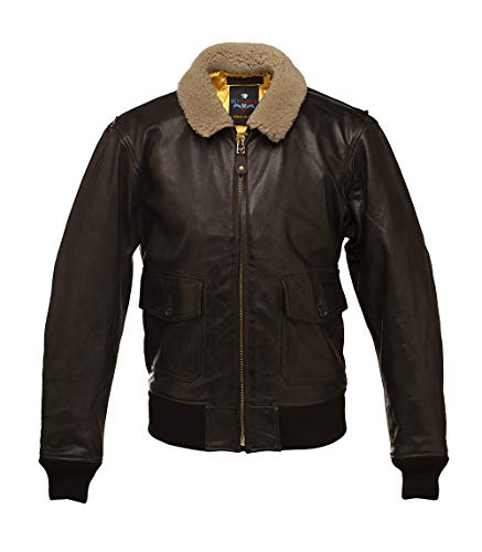 G1 SKYRIDER US Navy Leather Flight Jacket Top Gun Cazadora DE PILOTO Chaqueta Aviador Cuero (42)