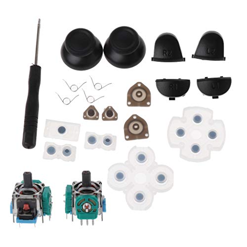 Geneic L1 R1 L2 R2 Botones 3D Analógicos Joysticks Pulgar Cap Caucho Conductivo Para PS4 Controlador Reparación Set