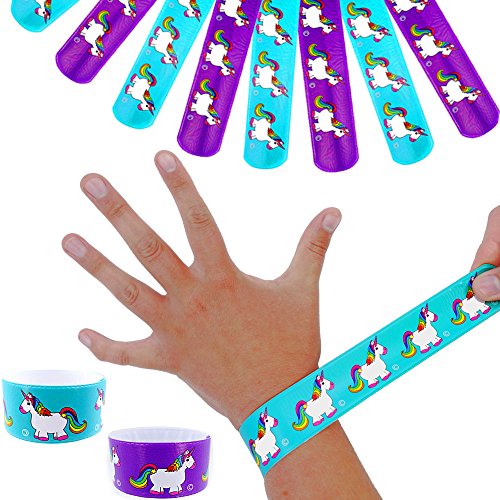 German Trendseller® - 3 x Pulseras de palmada Unicornio┃ Brazalete ┃Fiestas Infantiles┃ Idea de Regalo┃piñata┃cumpleaños de niños┃Bolsas Sorpresa┃ 3 Unidades……