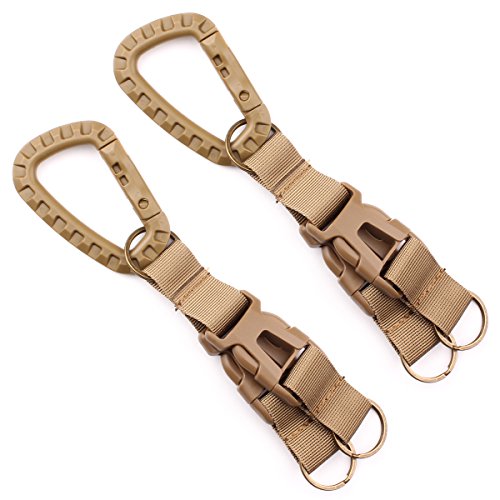 GES Molde multifunción de Nylon Militar Hebilla Colgante táctico Gancho Clave de Correas cinturón mosquetón Clip de Entrega Cintura Bolsa accessery Titular (2 PCS Kahai)