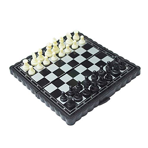 GIAOGIAO PLÁSTICO Mini Juego De Ajedrez Juego Portátil 13 * 13cm Juego De Tablero De Ajedrez Plegable para Niños Ajedrez Internacional (Color : 13x13cm)