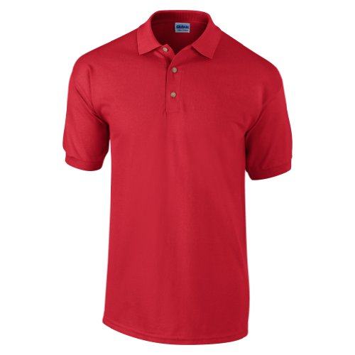 Gildan - Polo de manga corta para hombre/Caballero Modelo Pique - 100% algodón calidad de primera (Mediana (M)/Rojo)