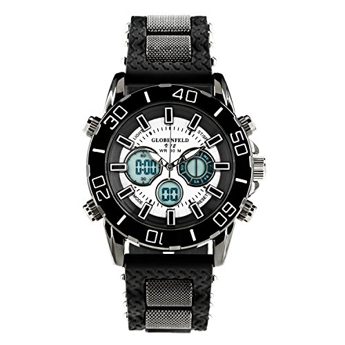 Globenfeld - V12 - Reloj para hombre - Edición limitada - Caja metálica y correa de goma - 5 años de garantía - Negro