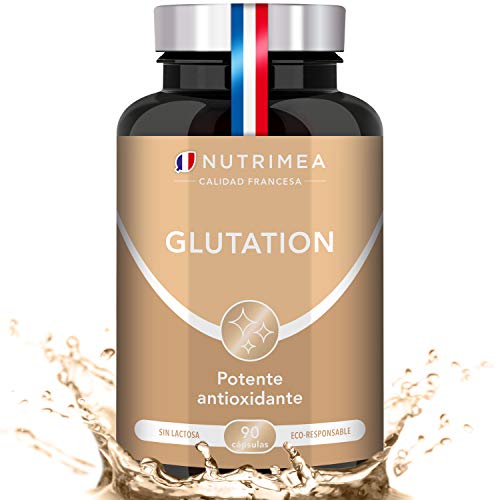 Glutatión Potente Antioxidante con Vitamina C, Reducido al 98% + Glicina Cisteína Ácido Glutámico, Regenerador Celular Hombres y Mujeres, Skin Whitening, Fabricado en Francia, 90 Cápsulas de Origen Vegetal