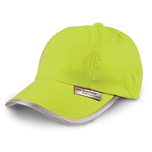 Gorra Fluorescente + Reflectantes - 3M Scotchlite - Hi-Vis Cap - Talla: Unica (Amarillo Fluorescente)