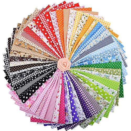 GOTONE 56piezas Tela de algodón para manualidades, Telas Patchwork de Algodón para Tejido Costura Pelusas DIY Artcraft Trabajo Álbumes de Recortes, 25x25cm