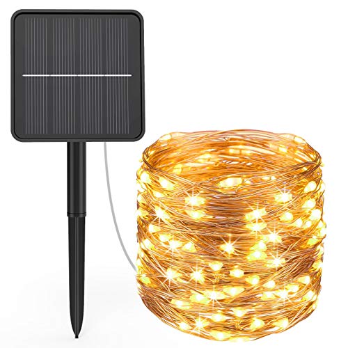 Guirnalda Luces Exterior Solar, Hepside Cadena de Luces 24m 240 LED 8 Modos Guirnalda Solar Impermeable LED Solar Jardin Decoración para Fiestas, Bodas, Patio, Dormitorio Jardines, Festivales, etc