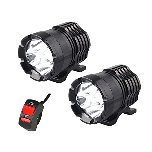 gzcrdz 1 par motocicleta LED Faros delanteros (12 V, 80 W U2 LED moto Beam Faro Moto iluminación luz auxiliar lámpara DRL