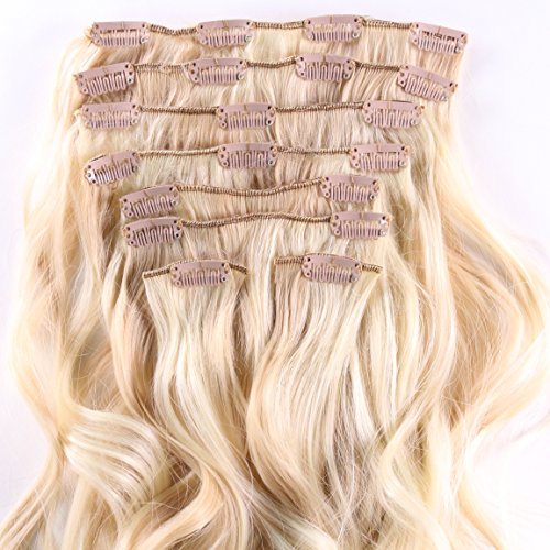 hair2heart Clip en extensiones – 60 cm de longitud – 130 g pelo Peso – 8 piezas – Ondulado – Pelo notebook, óptico como pelo auténtico – N de 22/613