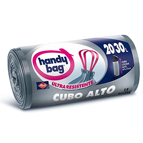 Handy Bag Bolsas de Basura 20-30L Cubos Altos, Extra Resistentes, No gotean 15 Bolsas