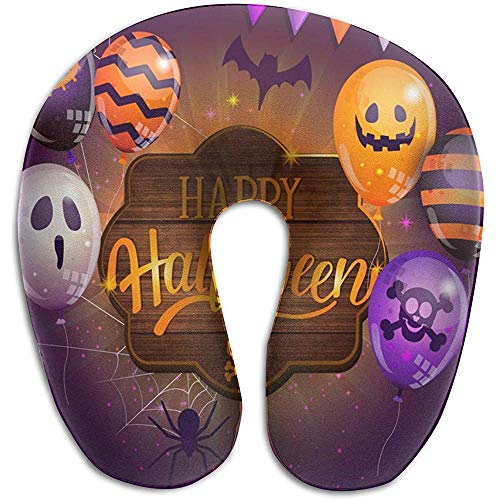 Happy Halloween Party Almohada en Forma de U Cuello Almohada de Viaje Espuma de Memoria para Adultos Viajes